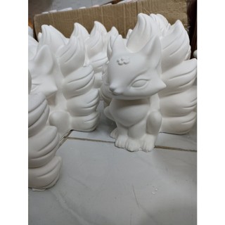 Tượng tô màu thạch cao cao 9 đuôi size lớn 18 - 20cm