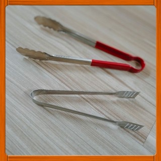 Kẹp gắp thức ăn, đồ nướng, chiên rán inox cán đỏ chống