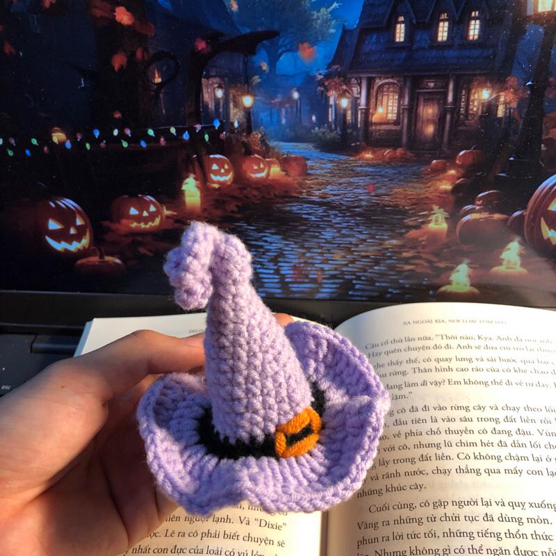 Kẹp tóc mũ phù thuỷ halloween