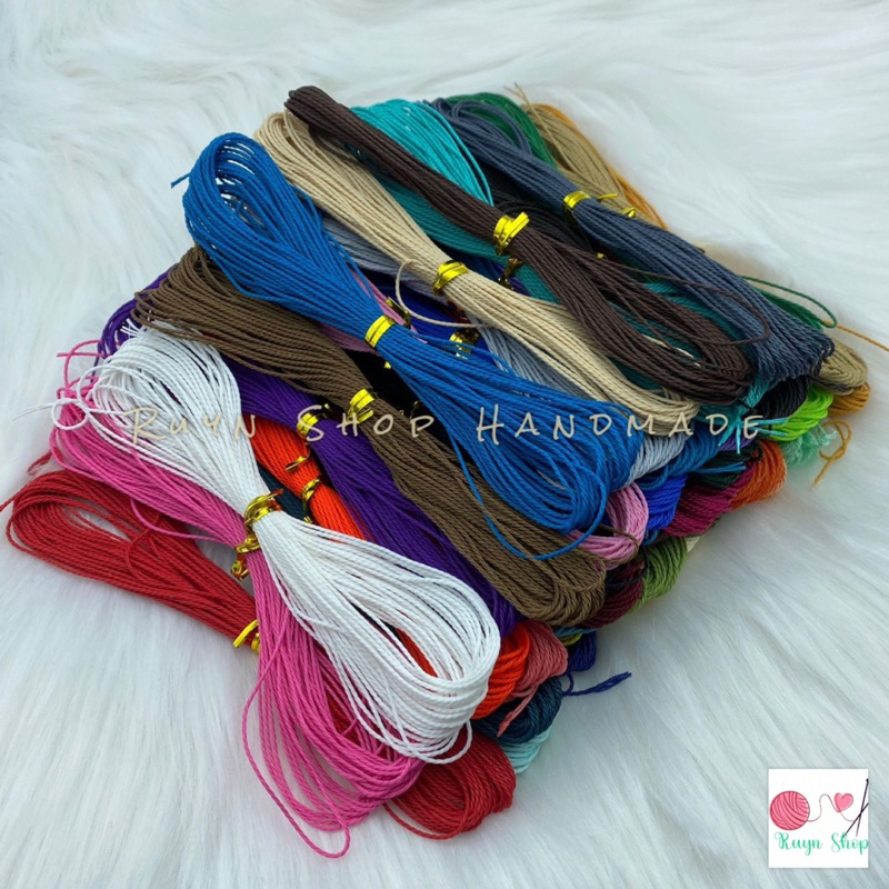 Bó 10m dây sáp wax Đài Loan 1mm/ dây waterproof/ dây cói xoắn đan vòng tay handmade