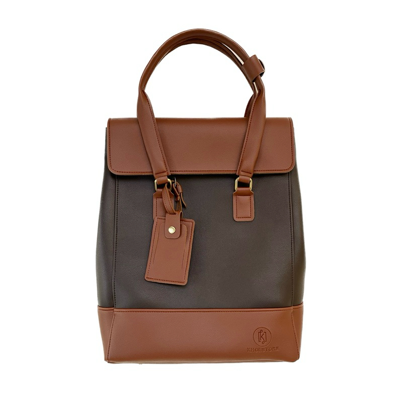 KHÔISTORE | Max_Túi tote balo đeo chéo đa năng_Màu nâu_công sở_unisex_túi da thiết kế
