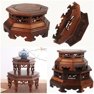 Đôn gỗ trưng bày tượng, đá, bonsai, ấm trà