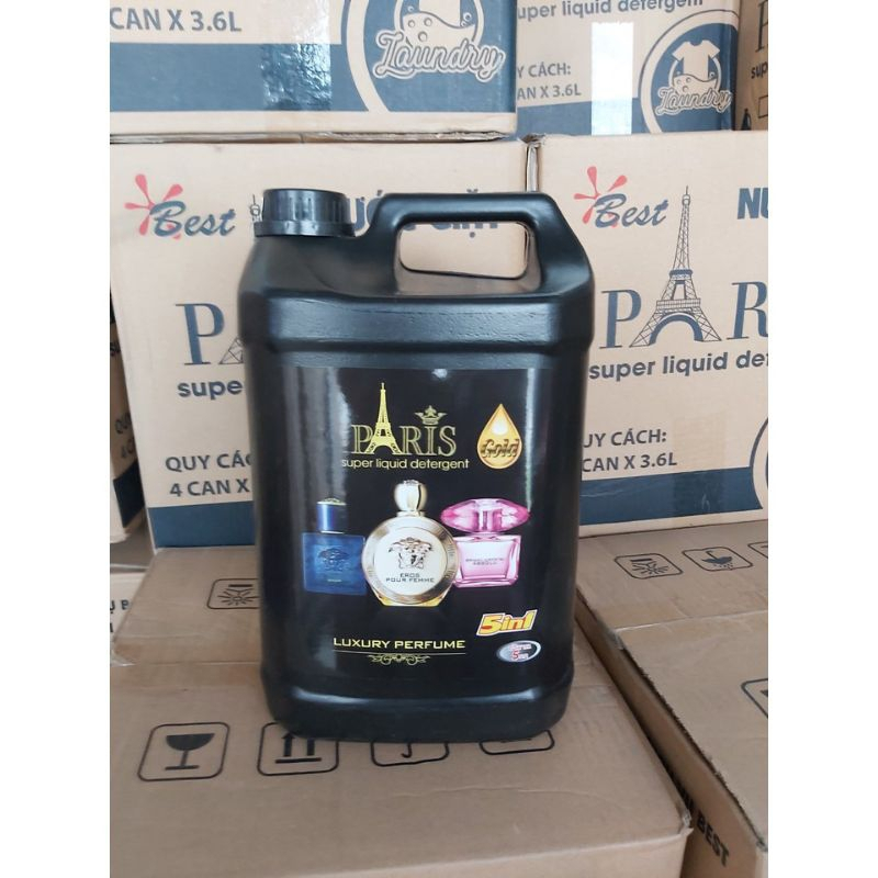 Nước Giặt Xả Paris Hương Nước Hoa 5000ml, Nước Giặt Paris, Không Hoá Chất, An Toàn Cho Da, Tẩy Siêu Sạch