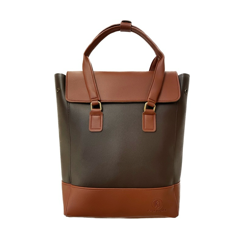 KHÔISTORE | Max_Túi tote balo đeo chéo đa năng_Màu nâu_công sở_unisex_túi da thiết kế