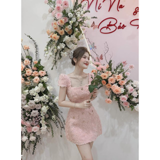 Đầm thiết kế kiki dress, chất dạ lông vũ