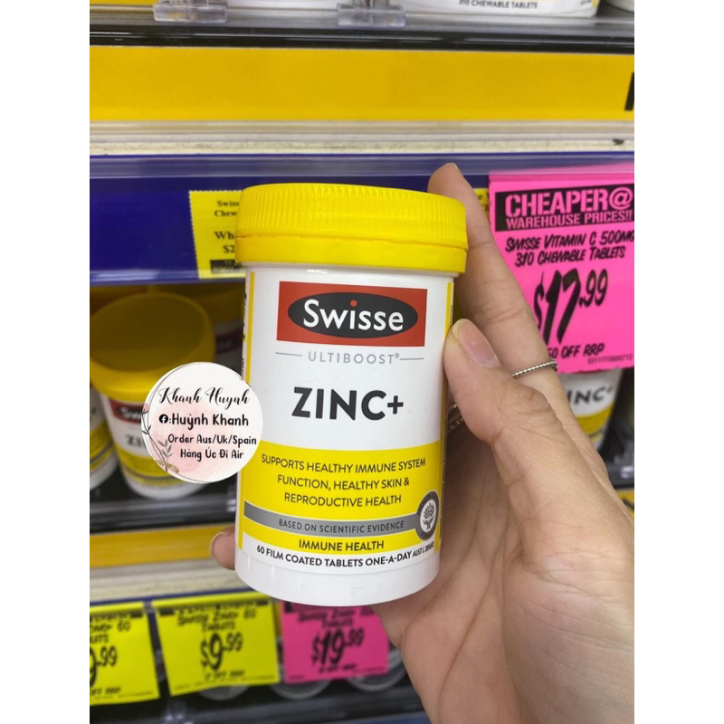 (BillChemist) Viên Uống Bổ Sung Kẽm Swisse Zinc+