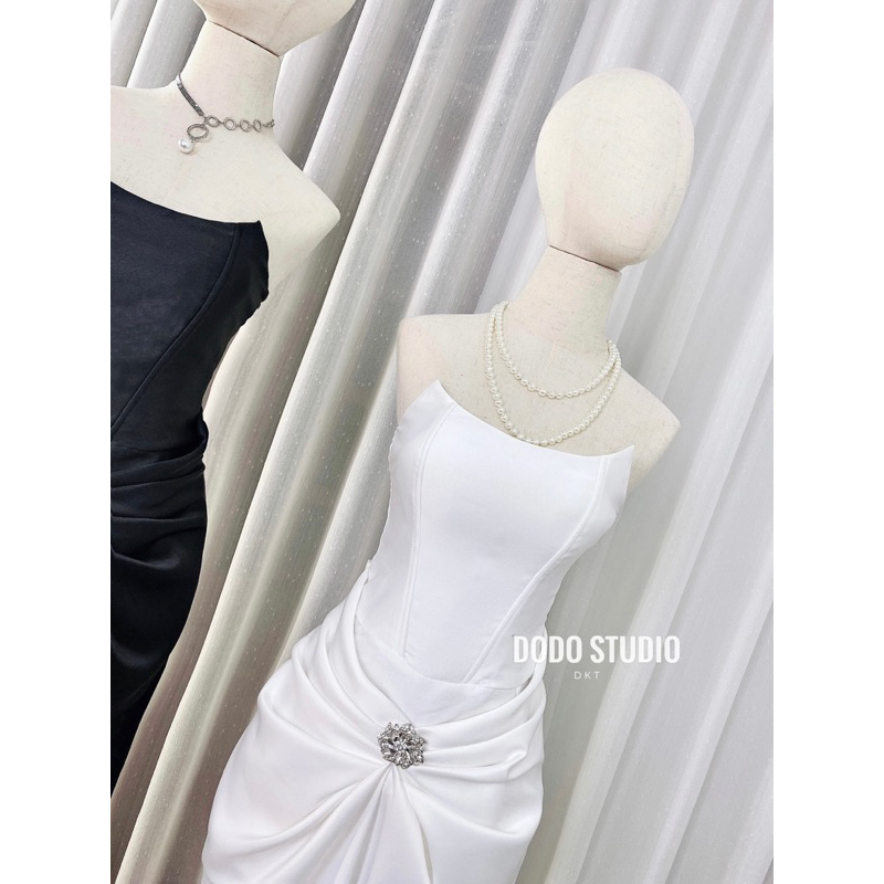 𝑳𝒂𝒓𝒐𝒔𝒚 𝑺𝒆𝒕 Ashyley Thiết Kế Đầm Cúp Ngực Ôm Body Đính Hoa Sang Chảnh