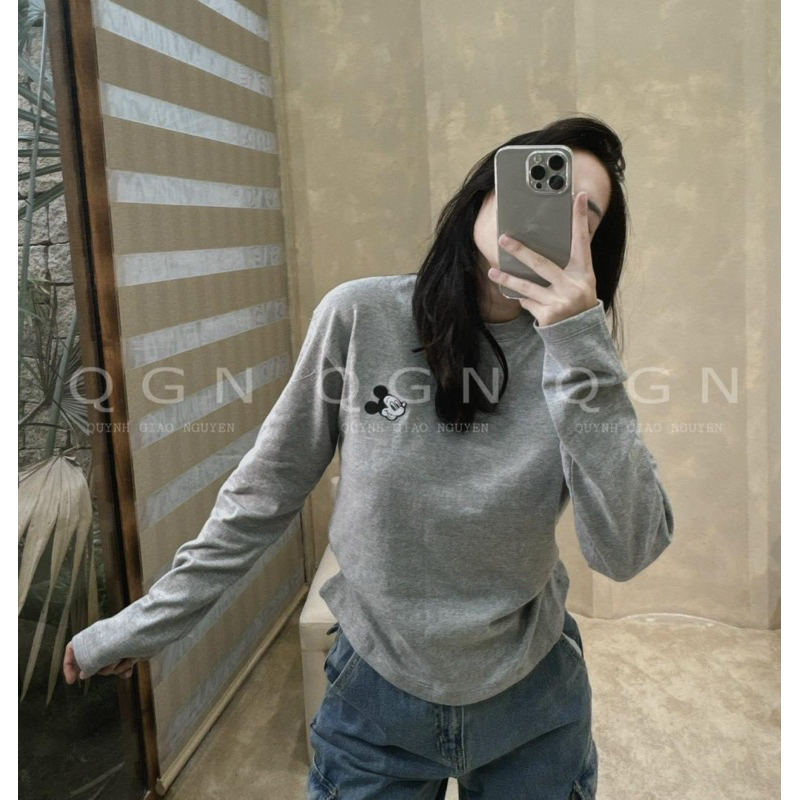 Set 3 áo pull dt xám trắng kẻ micky