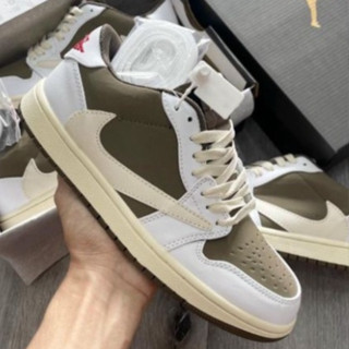 Travis Scott_ Giày JD Thấp Cổ Bản Cao Cấp , Giày Jordan Thấp Cổ Nâu Trắng Siêu Vip