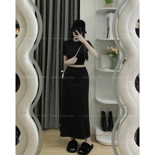 Set midi áo croptop chân váy dài ( hình chính chủ )