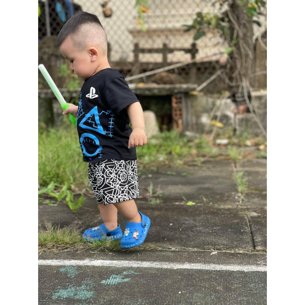 Set 2 Bộ Thun Cotton Co Giãn Họa Tiết Cho Bé Trai