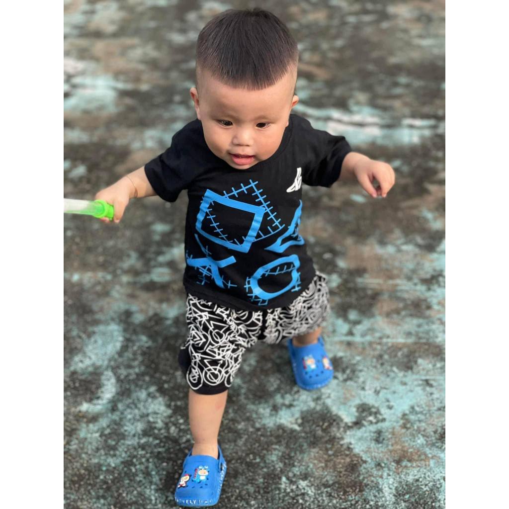 Set 2 Bộ Thun Cotton Co Giãn Họa Tiết Cho Bé Trai