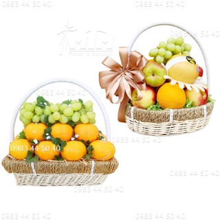 Giỏ mây l Giỏ viền xám l Giỏ gói quà l giỏ trái cây