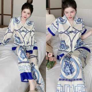 Bộ xích xanh dương Lụa xước 2 phom dáng siêu sang