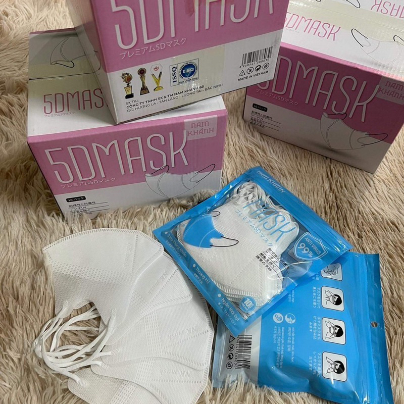 200 chiếc khẩu trang 5D Mask Nam Khánh 3 lớp hàng cao cấp kiểu dáng đẹp sang không bí thở chống tia UV và khói bụi
