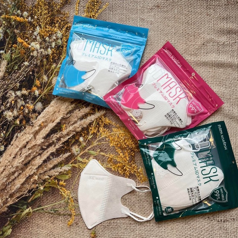 200 chiếc khẩu trang 5D Mask Nam Khánh 3 lớp hàng cao cấp kiểu dáng đẹp sang không bí thở chống tia UV và khói bụi