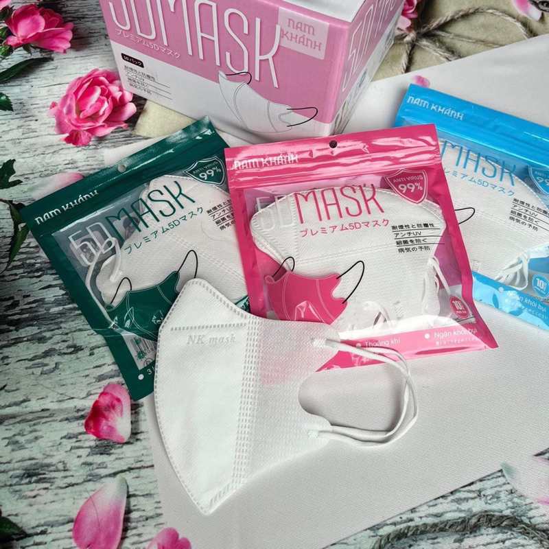 200 chiếc khẩu trang 5D Mask Nam Khánh 3 lớp hàng cao cấp kiểu dáng đẹp sang không bí thở chống tia UV và khói bụi