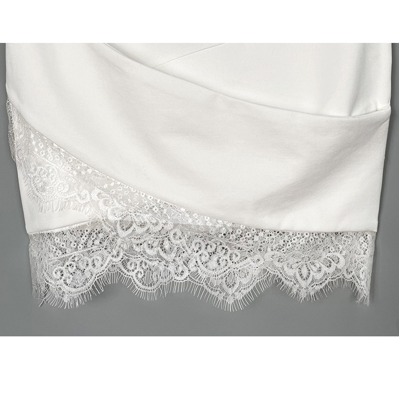 Chân Váy Ngắn Ôm Body Vải Lụa Sang Chảnh Co Giãn Viền Ren Cạp Chun Tôn Dáng