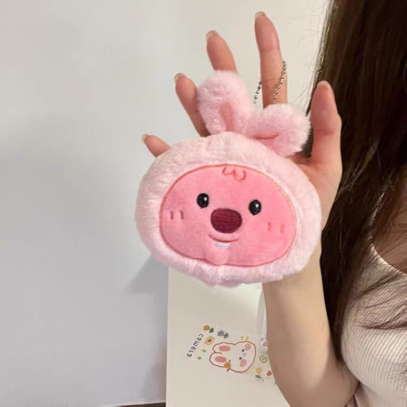 Móc Khóa Nhân Vật Hoạt Hình Loopy Pororo Hải Ly Hồng Dễ Thương