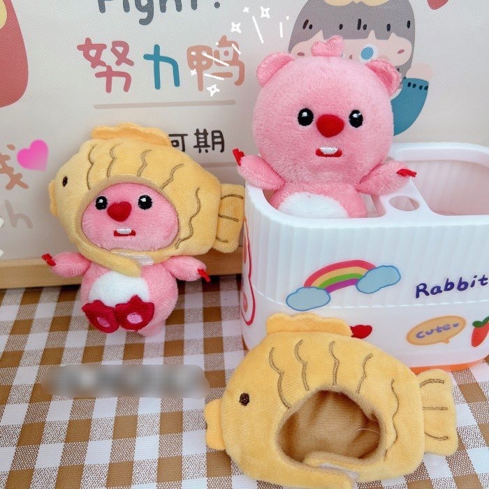 Móc Khóa Nhân Vật Hoạt Hình Loopy Pororo Hải Ly Hồng Dễ Thương