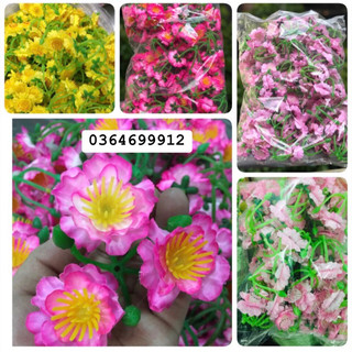 Hoa giả - gói 500g hoa mai - hoa đào chùm đẹp l2 trang trí tết