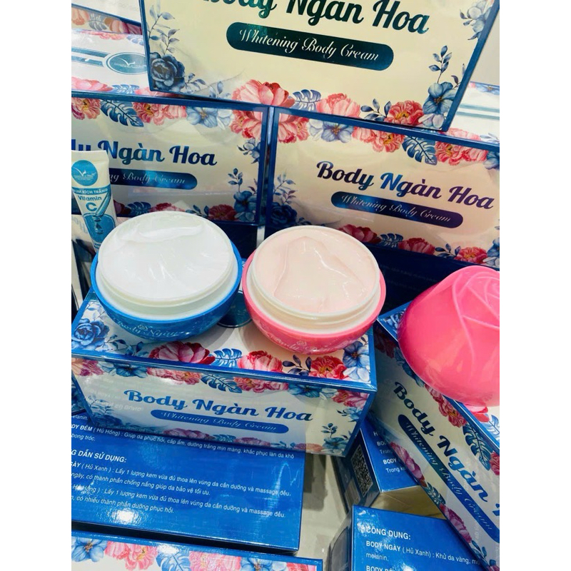 Kem Body Ngàn Hoa Tặng Kèm Chai Kích Trắng