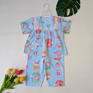 9-32kg đồ bộ lanh tay ngắn quần dài bé gái