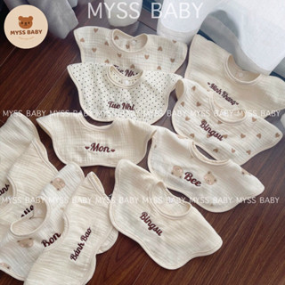 Yếm cổ thêu tên bé theo yêu cầu MYSS BABY