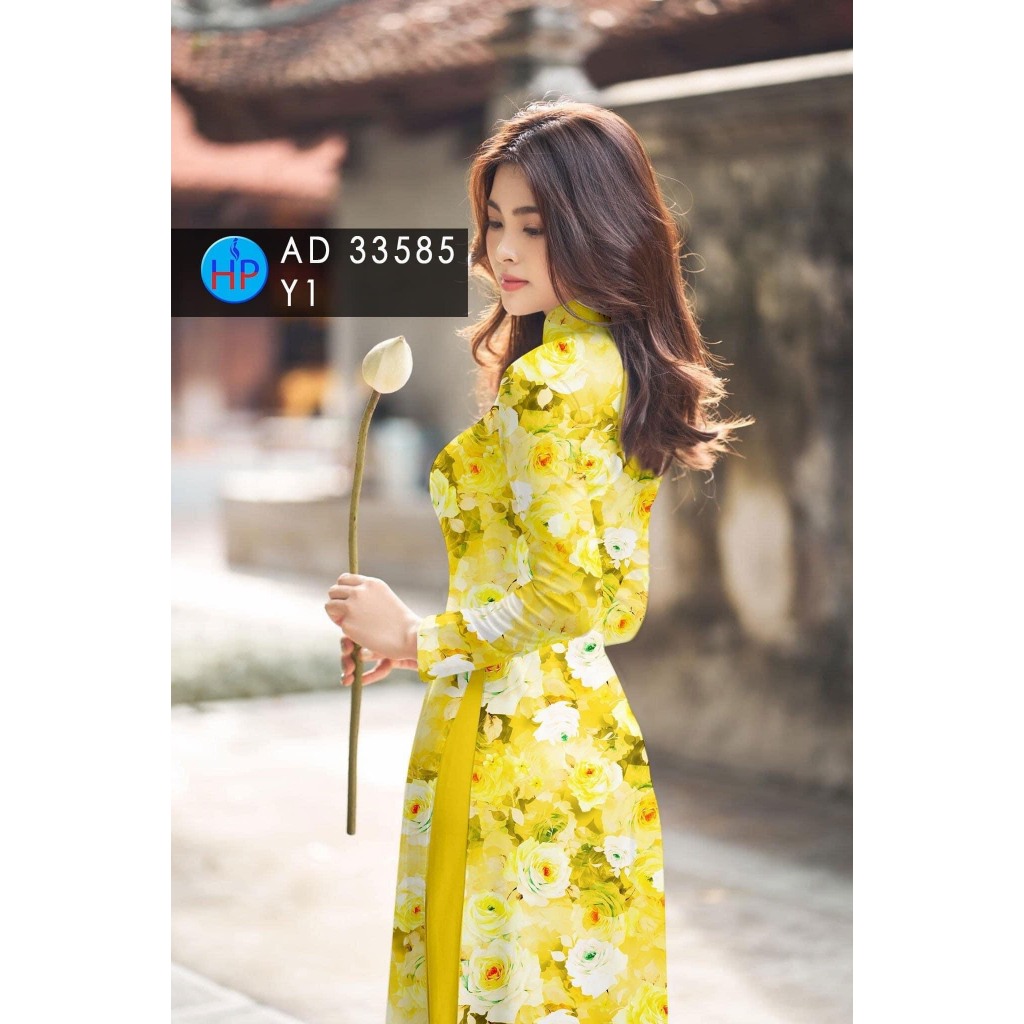 Vải áo dài hoa xinh