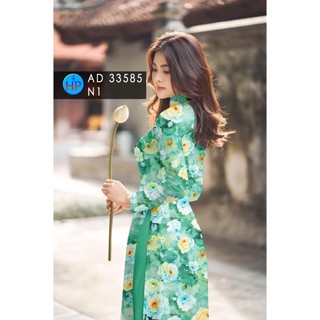 Vải áo dài hoa xinh