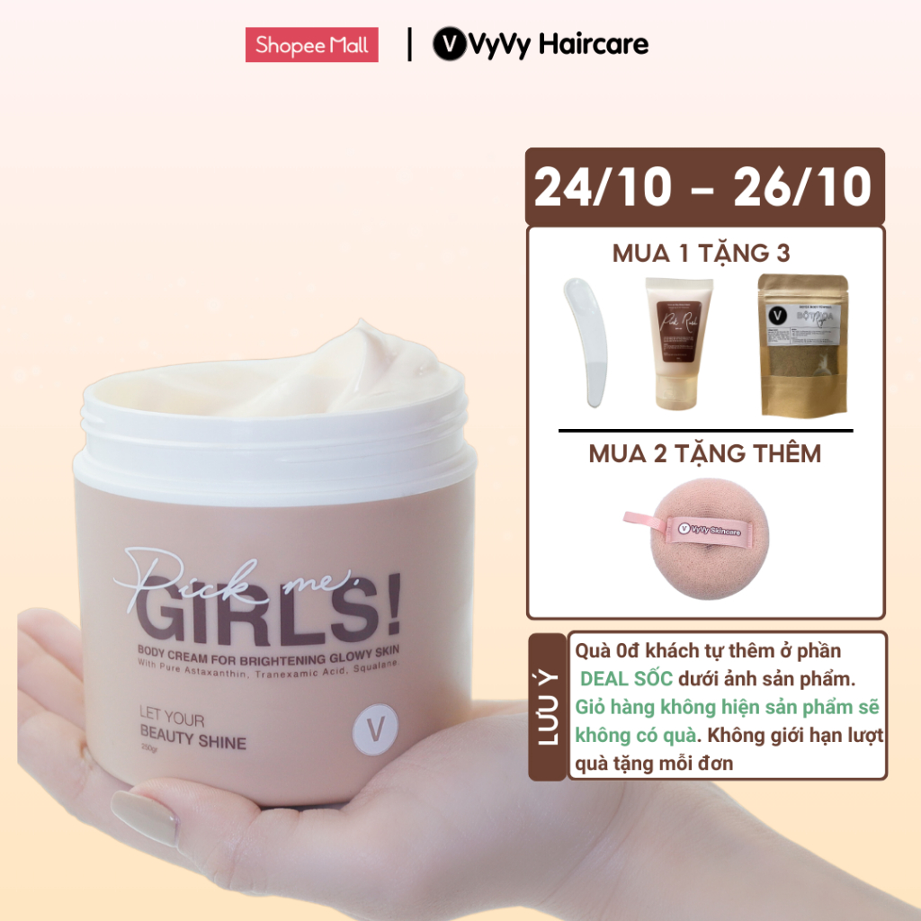 , da mướt mịn ửng hồng trong veo Pick me, girls Vyvyhaircare V 250gr