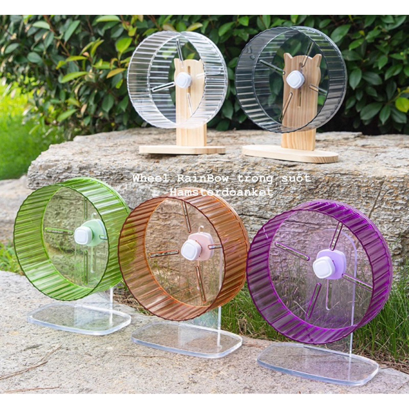 WHEEL VẬN ĐỘNG CHO HAMSTER - Wheel RainBow trong suốt