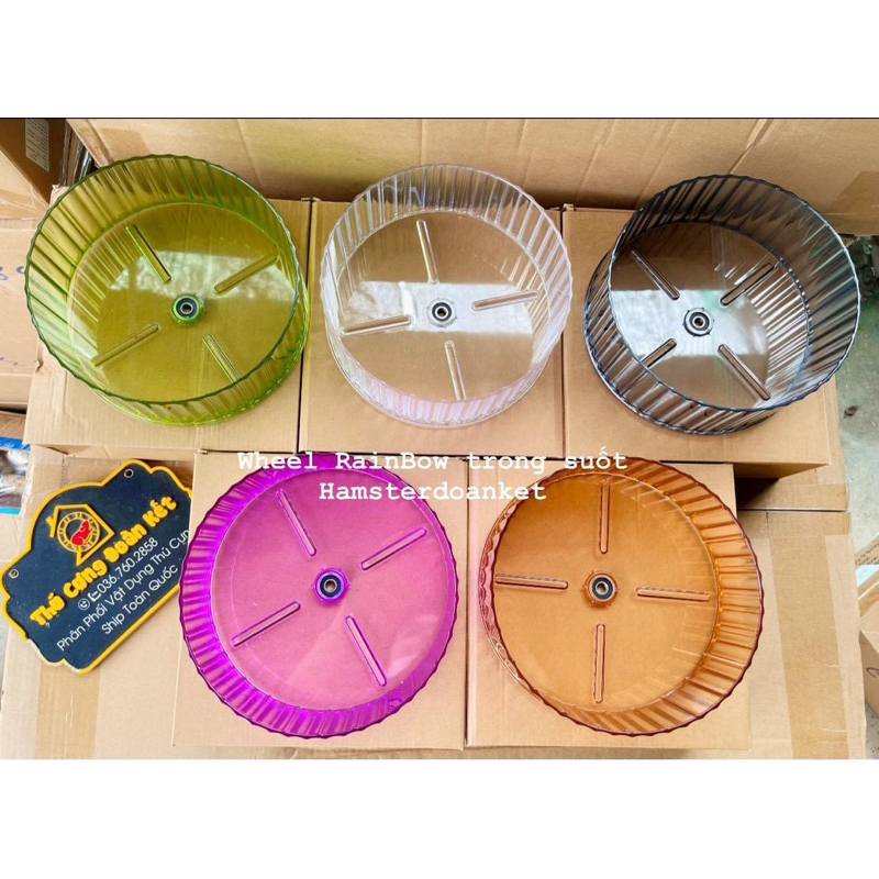 WHEEL VẬN ĐỘNG CHO HAMSTER - Wheel RainBow trong suốt