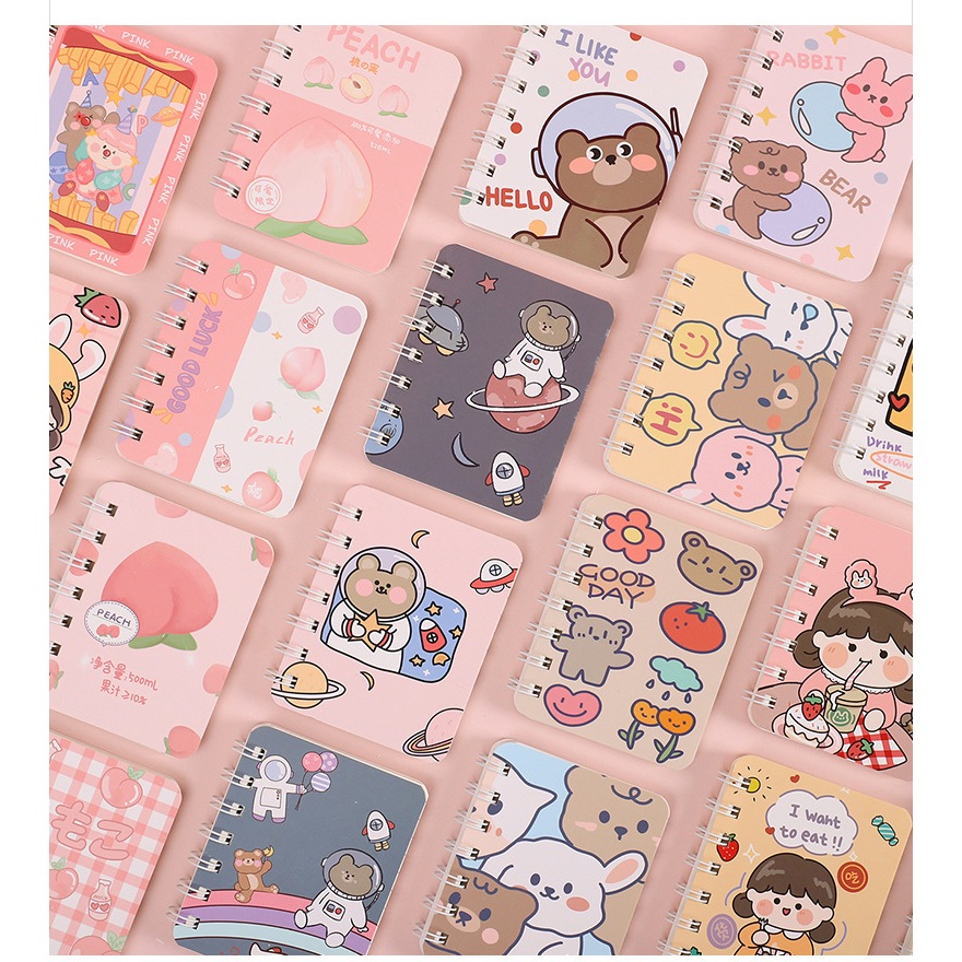 Sổ Tay Lò Xo Ghi Chép Mini Dễ Thương Nhỏ Xinh, Sổ Note Mini Mẫu Xinh Xắn, Sổ Nhật Ký Nhỏ Thiết Kế Dễ Thương