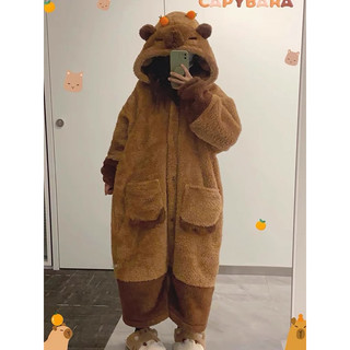 Áo choàng lông cừu - Áo choàng Capybara giữ ấm cute mùa đông 2023