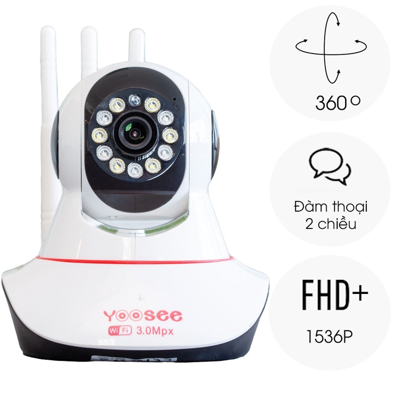 Camera Wifi Không Dây Yoosee 3 Râu FULL HD Hình Ảnh Sắc Nét, Xoay 360 Độ - Bảo Hành 12 Tháng