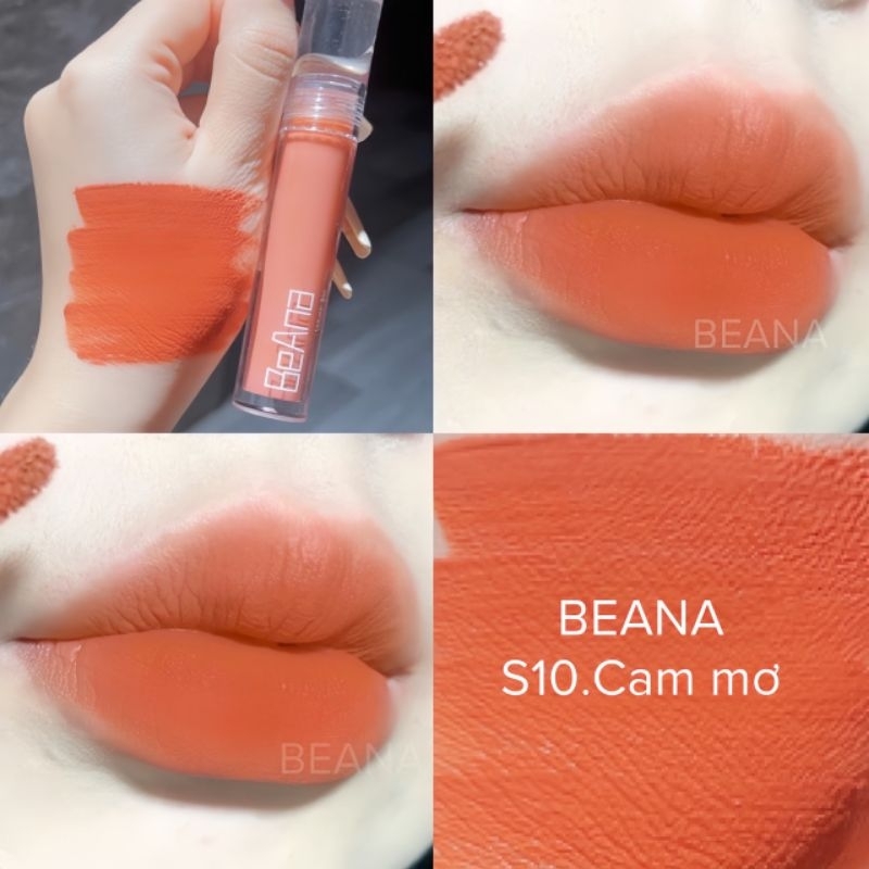 Son cam mơ son cam sữa, son cam nude, son cam hô, son kem lì lâu trôi chính hãng son BeAna chất son siêu mềm, mướt môi