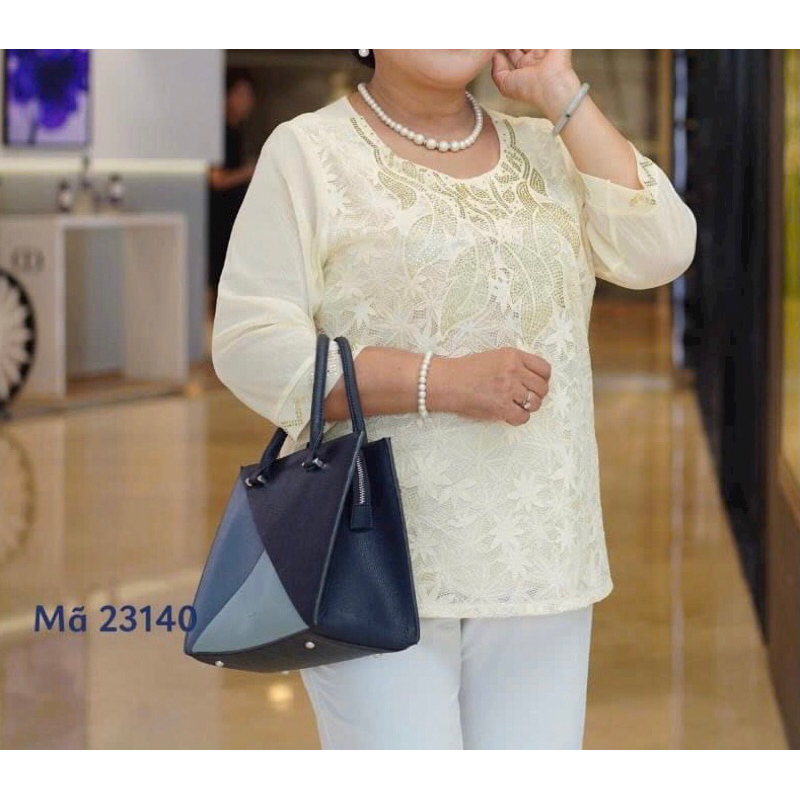 Áo Kiểu Nữ Trung Niên Hàng Quảng Châu Cao Cấp Chất Thun Mát Free Size 50-68Kg