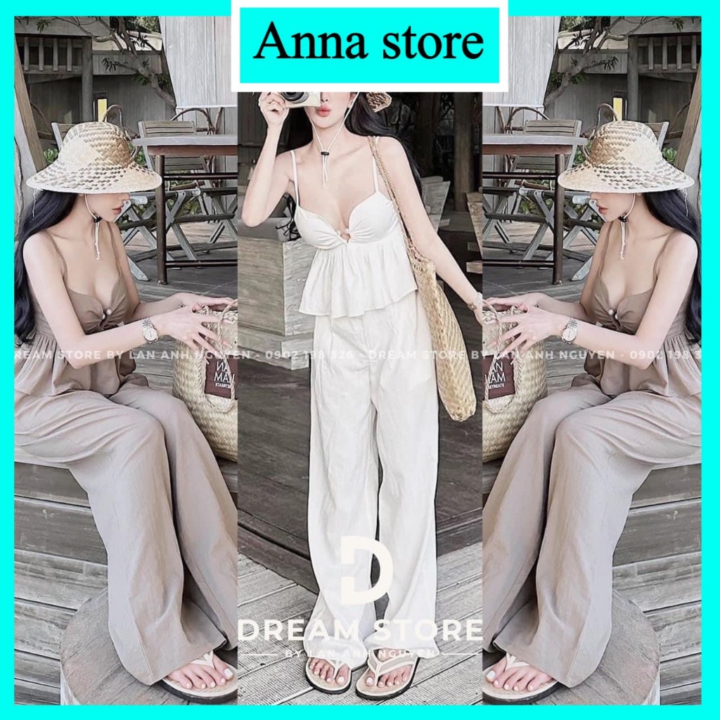Set Bộ Suông Áo Hai Dây Khoen Ngực Tôn Dáng, Cao Cấp Siêu Đẹp Lên Phom Cực Chuẩn Mặc Xinh Và Mát Lắm Luôn M888