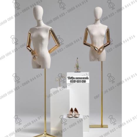 Manocanh nữ tay mạ crom vàng cao cấp