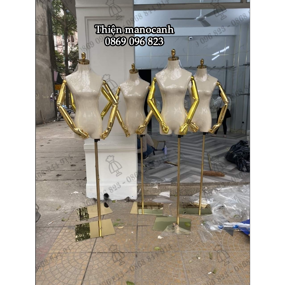 Manocanh nữ tay mạ crom vàng cao cấp