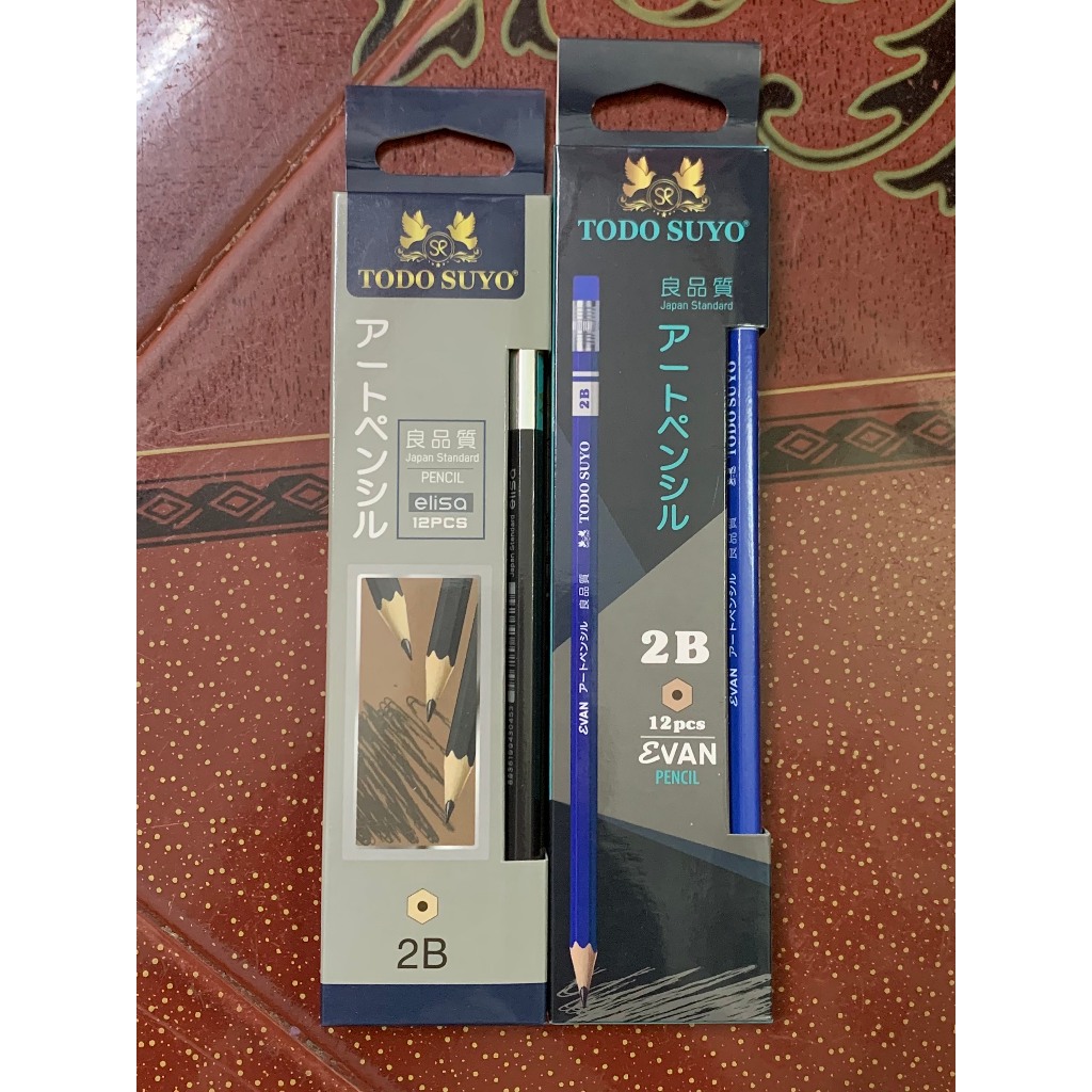 BÚT CHÌ GỖ ĐỎ 2B TIÊU CHUẨN NHẬT BẢN TODO SUYO