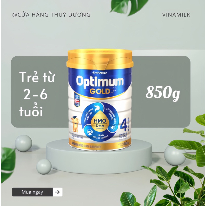 Sữa bột Optimum Gold 4 850g (cho trẻ từ 2 - 6 tuổi)