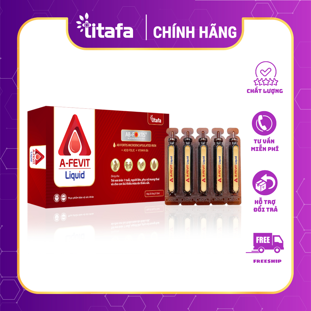 Sắt nước A-FEVIT LIQUID hộp 20 ống x 10ml