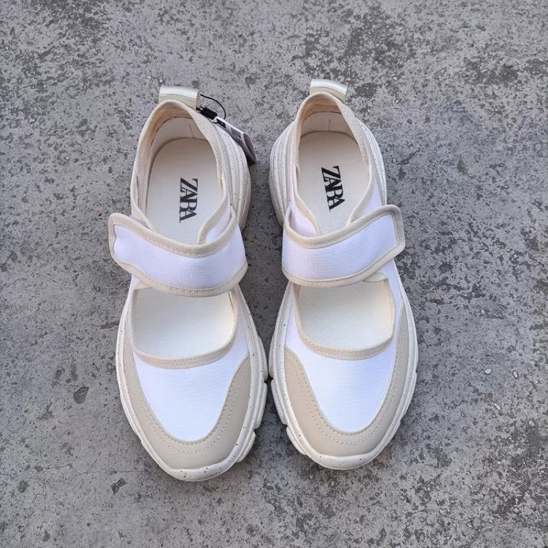 ORDER 🍃 ZR giày quai dán đế cao su mũi tròn viền 6cm 35-40