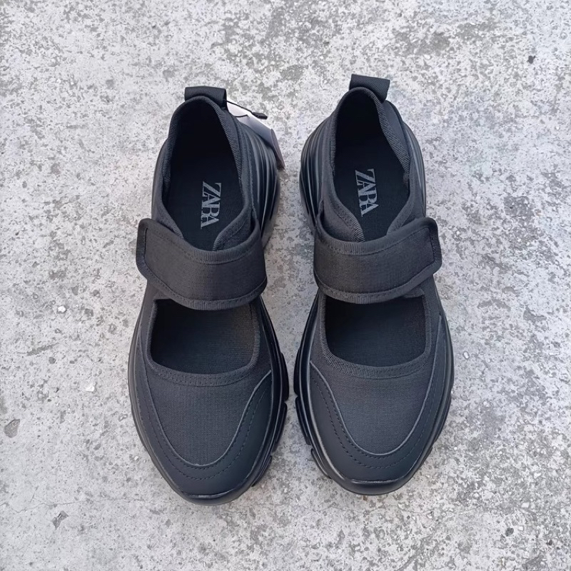 ORDER 🍃 ZR giày quai dán đế cao su mũi tròn viền 6cm 35-40