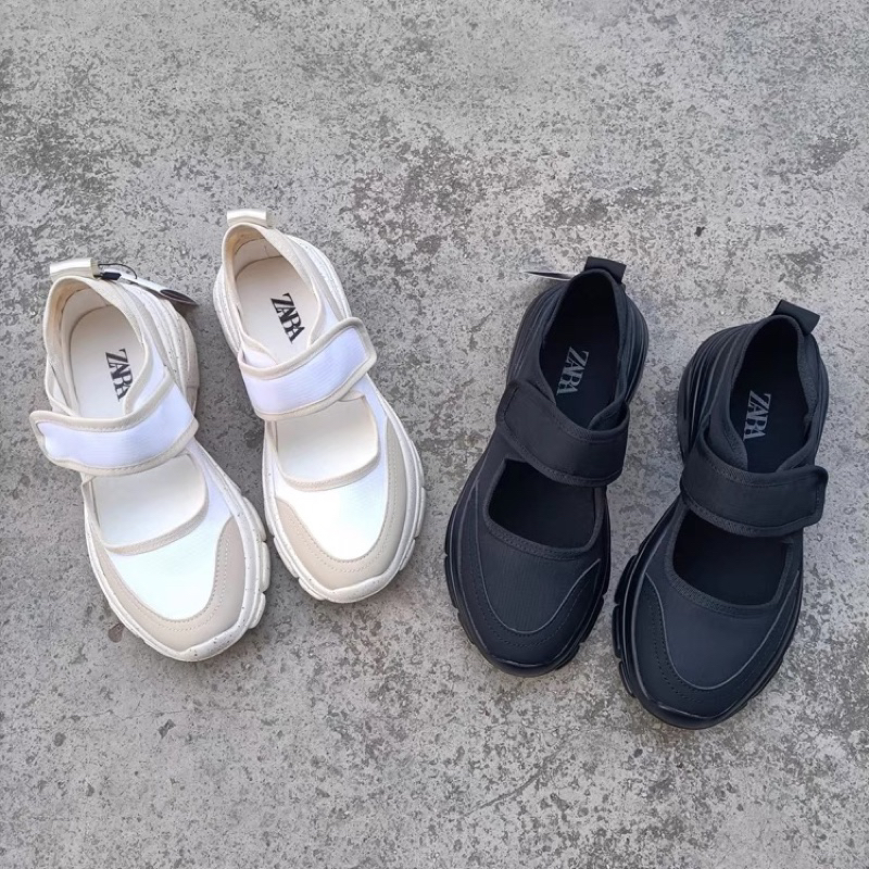 ORDER 🍃 ZR giày quai dán đế cao su mũi tròn viền 6cm 35-40