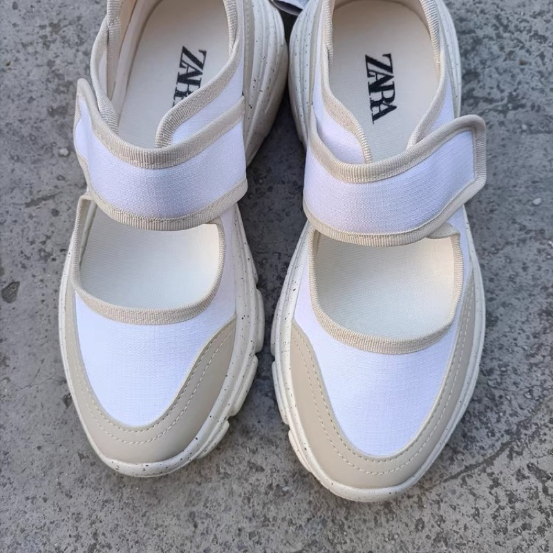 ORDER 🍃 ZR giày quai dán đế cao su mũi tròn viền 6cm 35-40