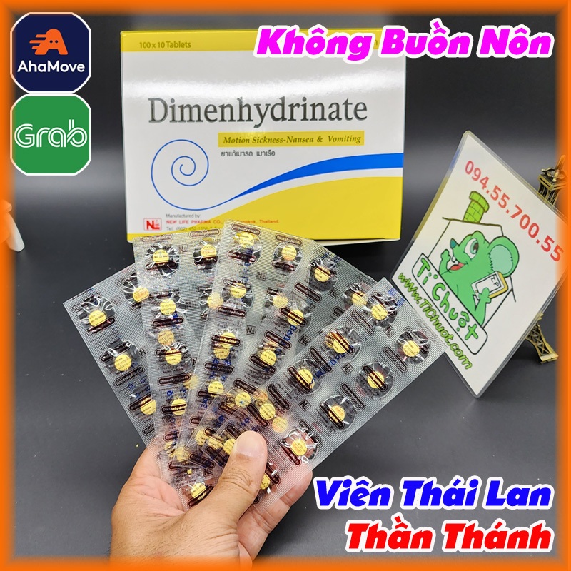 Viên Dimenhydrinate Thần Thánh Giảm Nôn Ói do Say Xe Thái Lan