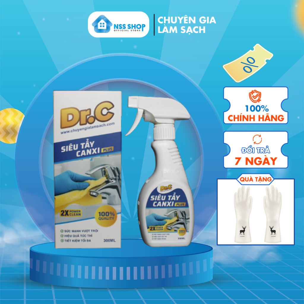 Tẩy cặn canxi Plus danh cho thiết bị inox vách kính chai 300ml - TCXPL01